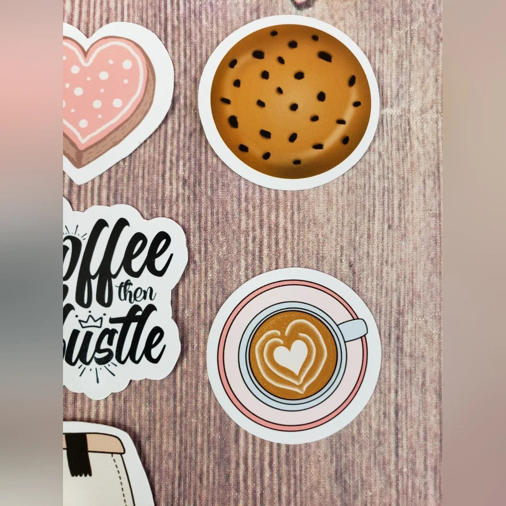 Lot of 7 Girl Boss Planner Stickers - Coffee Lover and Hustle Die Cut Stickers
